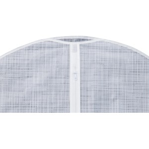 Custodia trasparente per abiti taglia M con cerniera per una conservazione senza polvere.