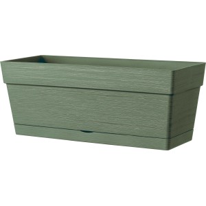 Vaso per piante rettangolare verde per giardino o balcone.