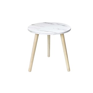 Tavolino in mdf effetto marmo Ø 39xH40 cm