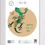 Cornice bianca con motivo "Green way of life", 13x18 cm.