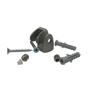 Set di supporti per mensole t.b.t. con viti e tasselli per il montaggio a parete.