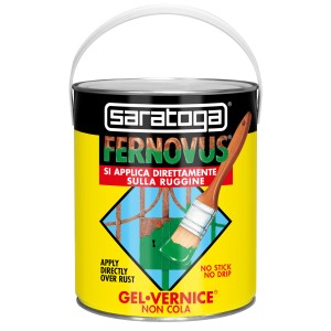Barattolo di smalto antiruggine Saratoga, applicabile direttamente sulla ruggine.