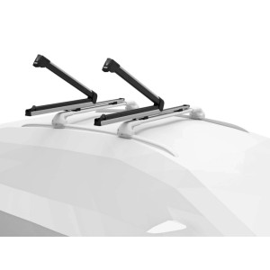 Portasci da tetto auto SnowPack Extender 5 paia argento