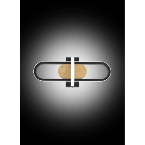 Applique LED moderna con decoro in legno, t.b.t.