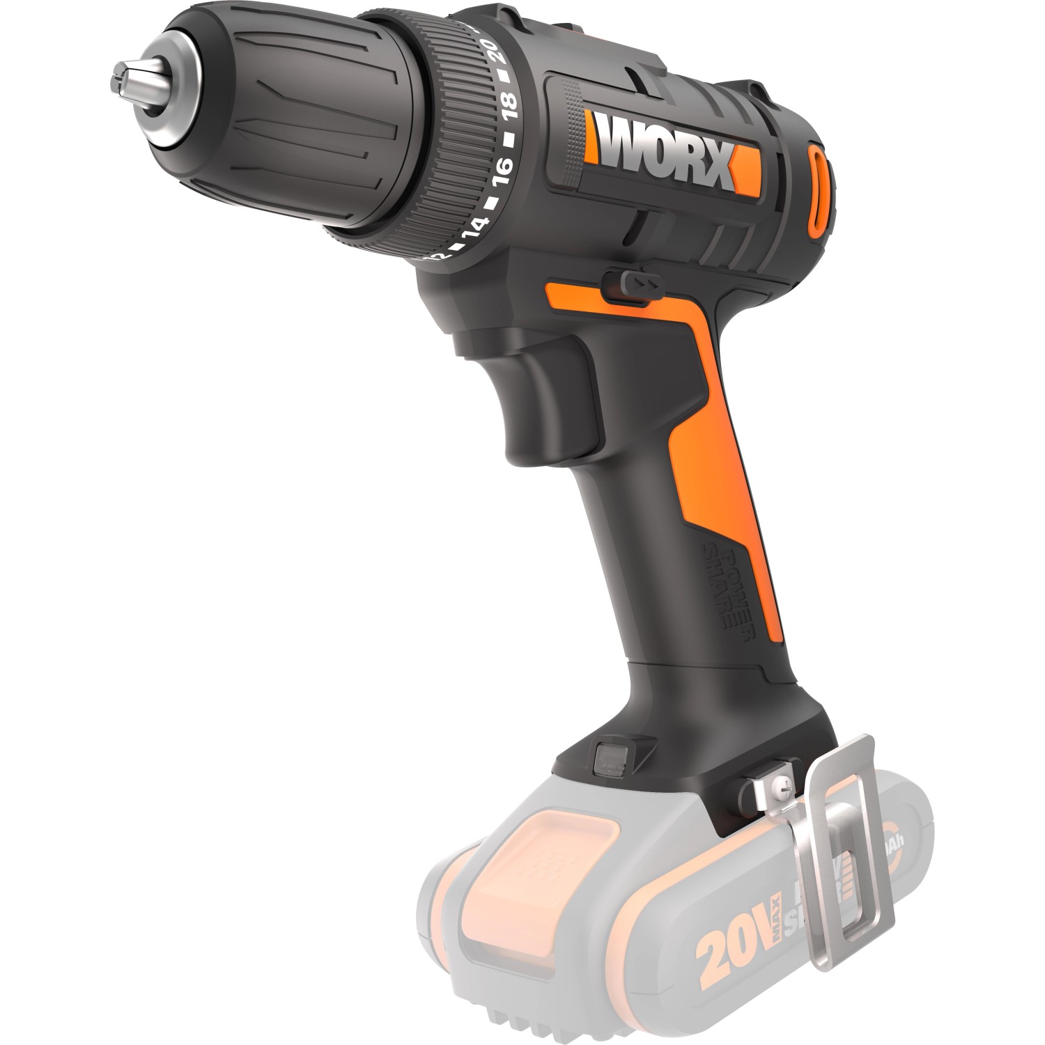 Worx WX-JCR - Taladro percutor Brushless Slammer Drill 20V 2.0Ah (2 bat)