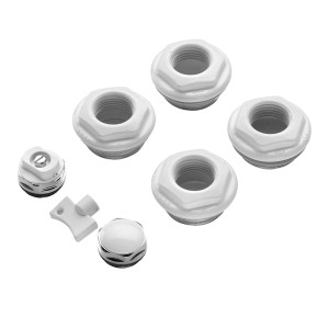 t.b.t. per radiatori, composto da valvole e raccordi in bianco.