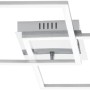 Moderna plafoniera LED Eglo Palmaves 1, alluminio spazzolato, con due elementi luminosi quadrati.