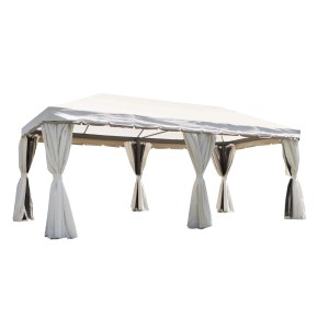 Gazebo t.b.t. con tende, ideale per giardino e patio.