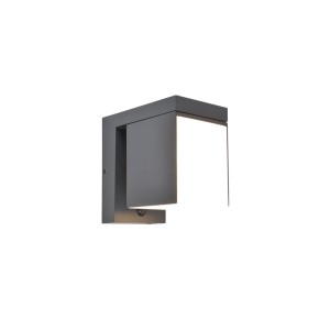Moderna applique solare grigia per montaggio a parete. Design quadrato con elemento luminoso.