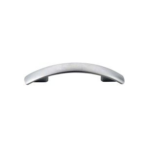 Maniglia per mobili curva color argento per armadi e cassetti.