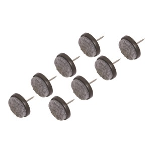 8 feltrini con perno, Ø 24 mm, per proteggere pavimenti e mobili.