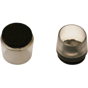 Due feltrini per gambe di sedie, design differenti.