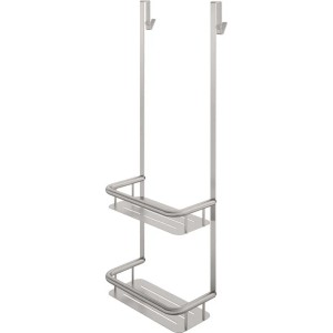 Mensola doccia Idrostile con ganci 276x762 mm acciaio spazzolato