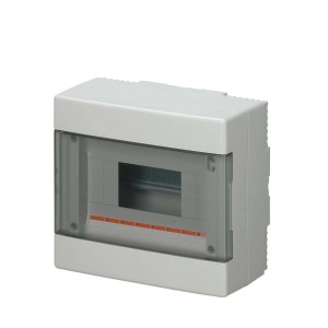 Centralino da parete per muratura 8 moduli con portella IP40 grigio