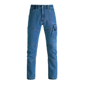 t.b.t. Abbigliamento da lavoro: Pantaloni da lavoro in denim blu con tasca cargo per uomo.