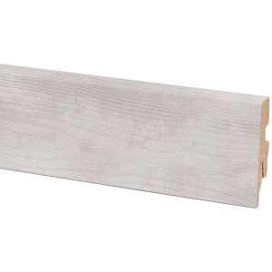 Battiscopa Sea Pine, altezza 60 mm, decoro legno chiaro per transizione pavimento-parete.