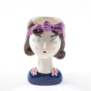 Vaso in ceramica 15x14,5xH24,5cm bianco