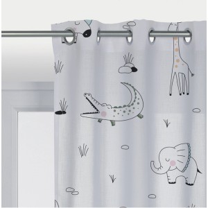 Tenda in tessuto t.b.t. con motivi di animali per bambini (elefante, coccodrillo, giraffa).