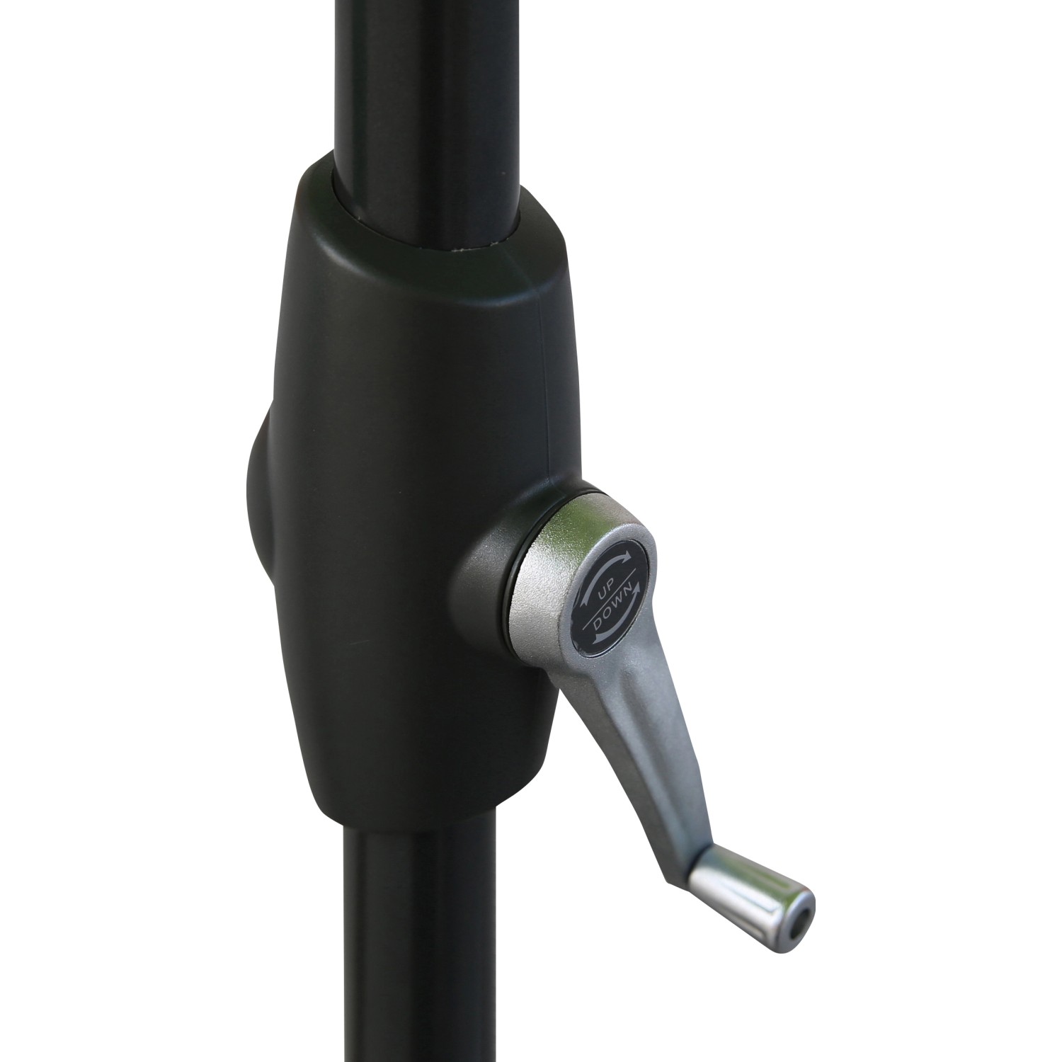 Dettaglio: meccanismo a manovella dell'ombrellone Limon per una facile apertura e chiusura.