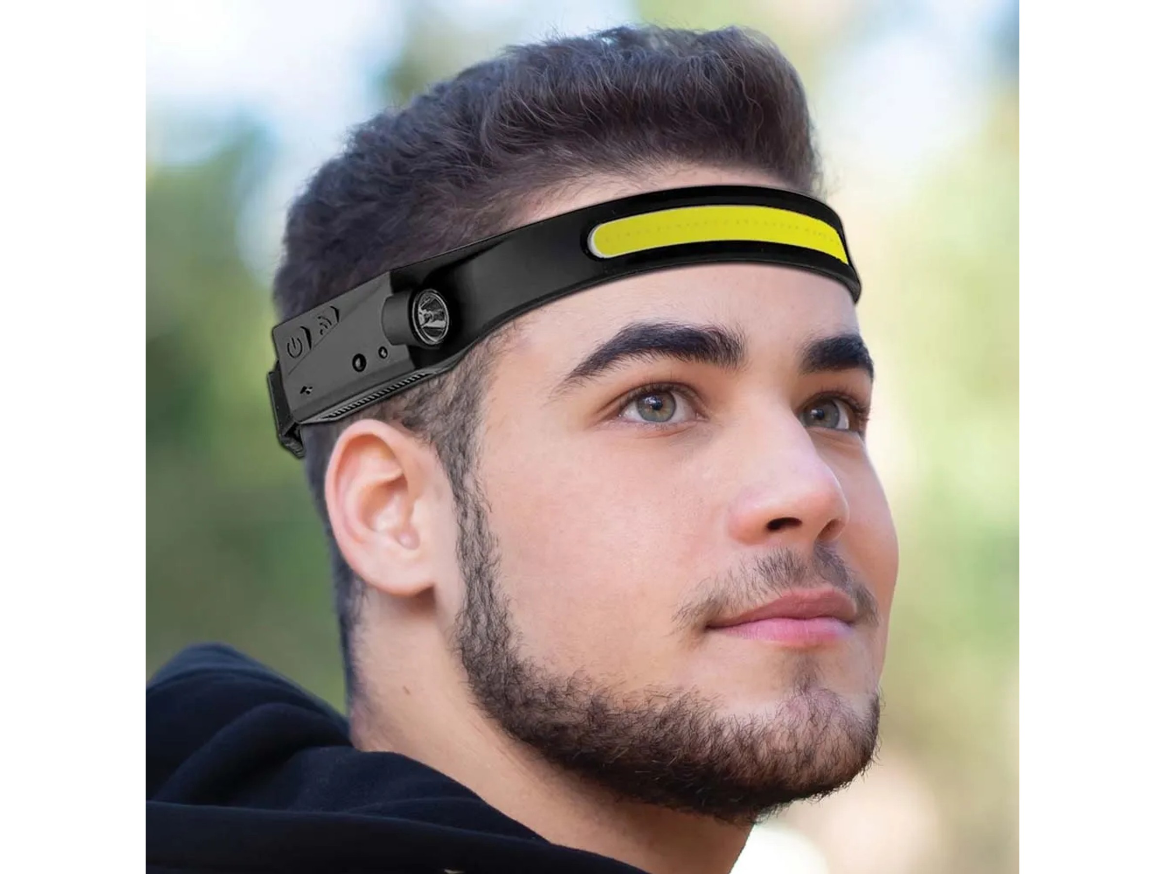 Torcia Frontale LED Ricaricabile Con 4 Modalità, Rotazione 90°, Impermeabile IPX4, 1800 Lumen, Con 2 Batterie 18650 Da 3100 MAh, Per Trekking, Corsa, Officina - 3