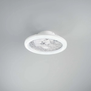 Plafoniera LED bianca con ventilatore, lampada da soffitto.