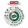 Set avviamento Bosch 18V con batteria, caricabatterie e panoramica degli elettroutensili compatibili.