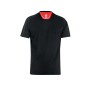T-shirt da lavoro nera t.b.t. con colletto rosso.