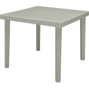 Tavolo da giardino t.b.t. quadrato grigio con motivo intrecciato.