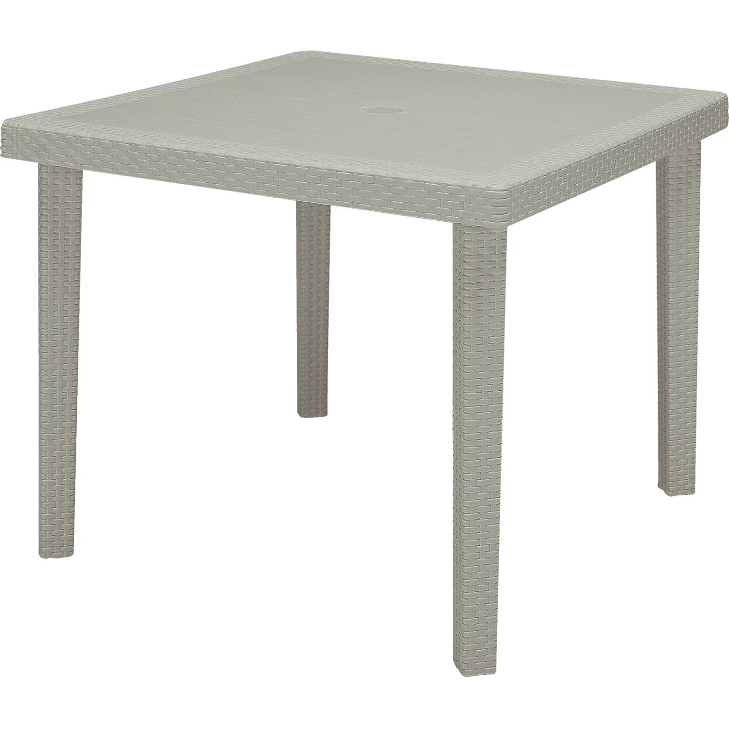 Tavolo da giardino t.b.t. quadrato grigio con motivo intrecciato.