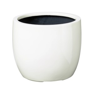 Vaso da fiori bianco, Ø 21 cm, per piante da interno con sistema di irrigazione.