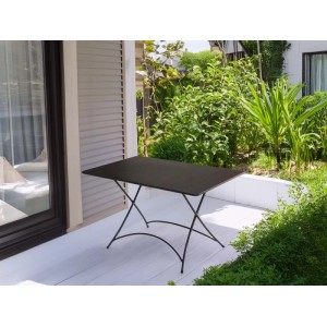 Tavolo da giardino in ferro 72x120x70 cm