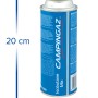 Cartuccia di gas Campingaz per campeggio. Cartuccia blu con tappo rosso.