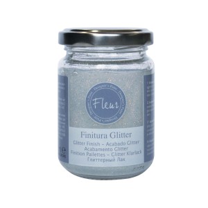 Smalto glitterato Fleur in barattolo di vetro. Vernice per progetti fai-da-te con effetto glitter.