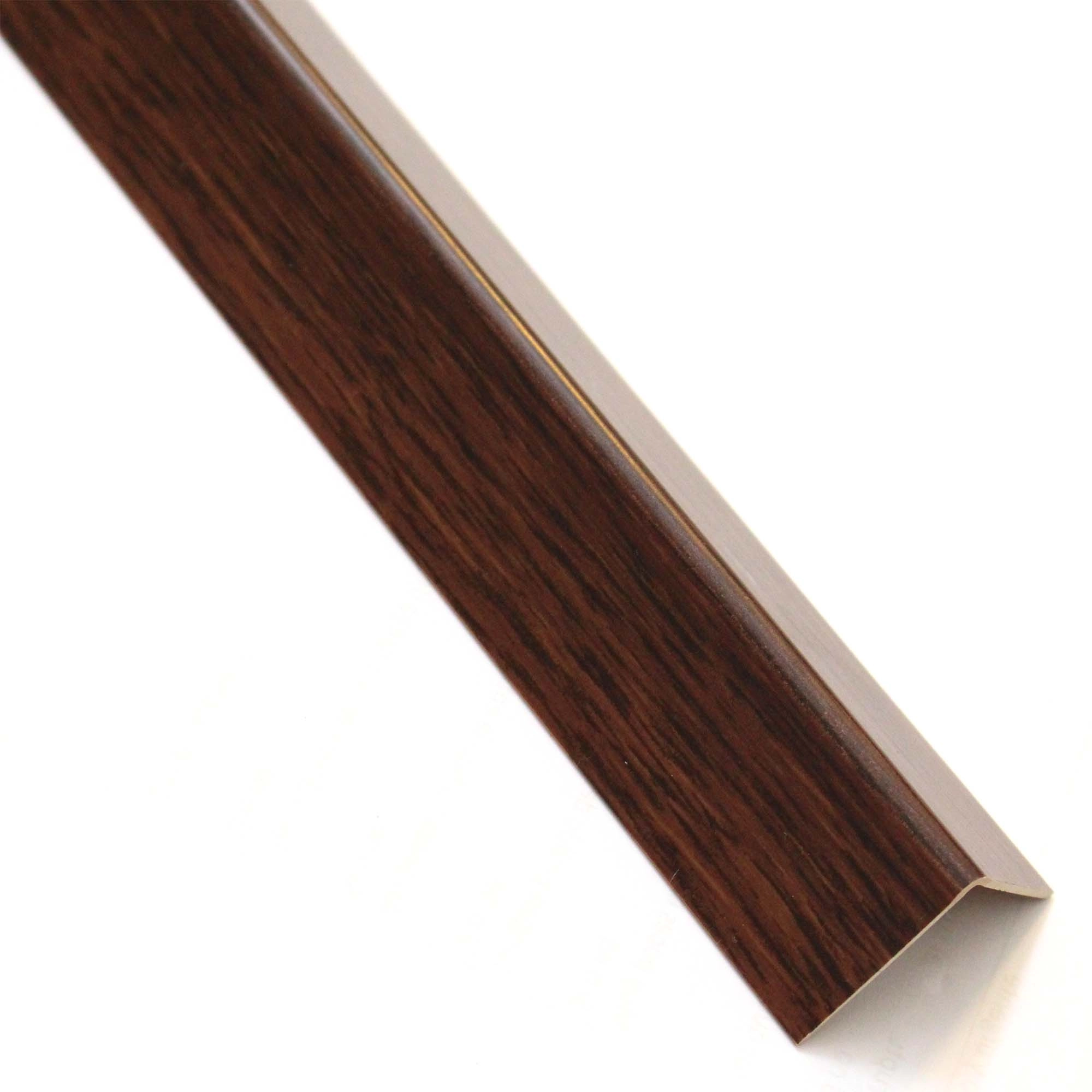 Profilo angolare a L adesivo 2,6 m 20x20 mm in pvc legno scuro