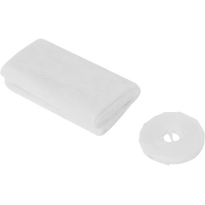 Zanzariera bianca per porta (2x65x220cm) con velcro per protezione insetti.