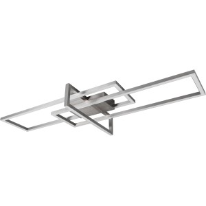 Moderna lampada da soffitto a LED Trio Salinas in nichel opaco con design geometrico.