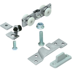 Kit di montaggio Hettich TopLine 8 per porta in legno (40 kg), acciaio zincato, ferramenta per porte scorrevoli.