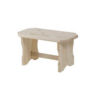 Sgabello/poggiapiedi in legno chiaro non trattato, ideale come sgabello o poggiapiedi.