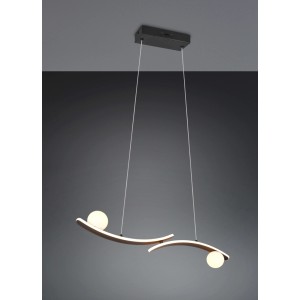 Lampadario a sospensione LED Napoli 3200lm 2300-4000K L82cm nero opaco
