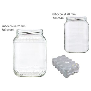 t.b.t. Barattoli in vetro di diverse dimensioni.