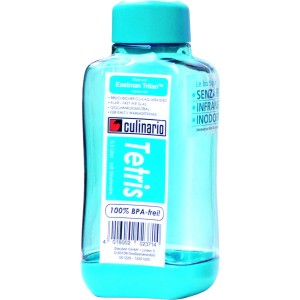 Borraccia blu Tetris 0.5L di Culinario, senza BPA, ideale per campeggio e attività all'aperto.