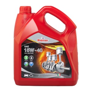 Olio motore rosso Rhütten SAE 15W-40 per motori a benzina, diesel, metano e GPL.