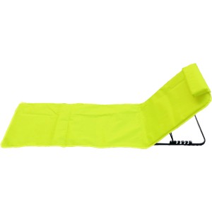 Telo da spiaggia / lettino da giardino giallo con schienale regolabile.