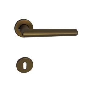 Set maniglia per porta in bronzo per interni.