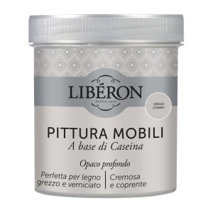 Barattolo di vernice per mobili Liberon, grigio chiaro, per mobili in legno. Ottima per rinnovi.