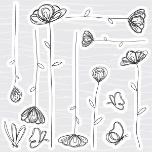 Adesivi da parete con motivi di fiori e farfalle, t.b.t.