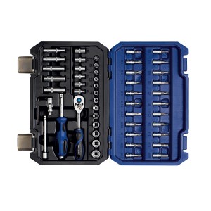 Set di chiavi a bussola LUX Comfort, 53 pezzi, 6,3 mm (1/4 di pollice) in custodia aperta.