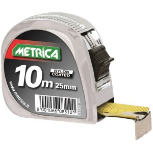 Metro a nastro METRICA, 10 m, per misurazioni precise in interni ed esterni.