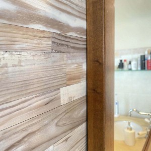 Pannello murale Mosaico in legno chiaro per interni.