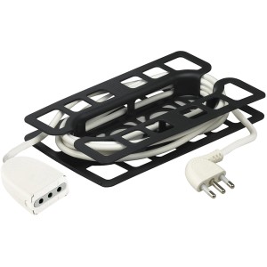 Avvolgicavo t.b.t. con cavo bianco e spina.